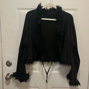 Black Fur lined cardigan
